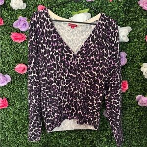 Merona Purple and Black Animal Print Sweater